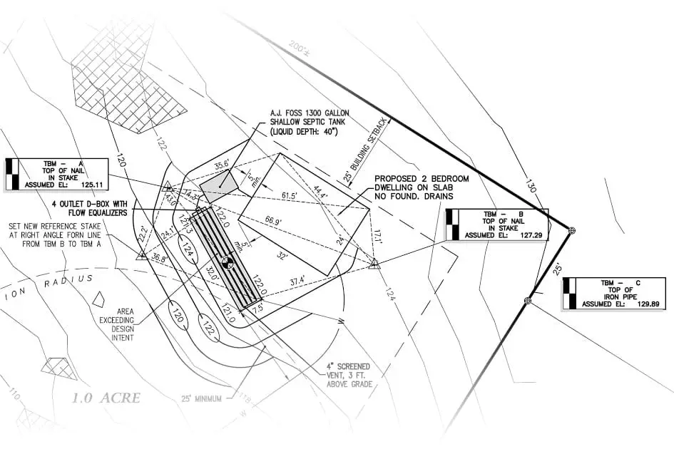 plan-septic-example Transport Lariviere et Fils Excavation Lachute Argenteuil Wentworth Installation Fosse Septique Ecolfo Bionest EnviroSeptic Champ épuration